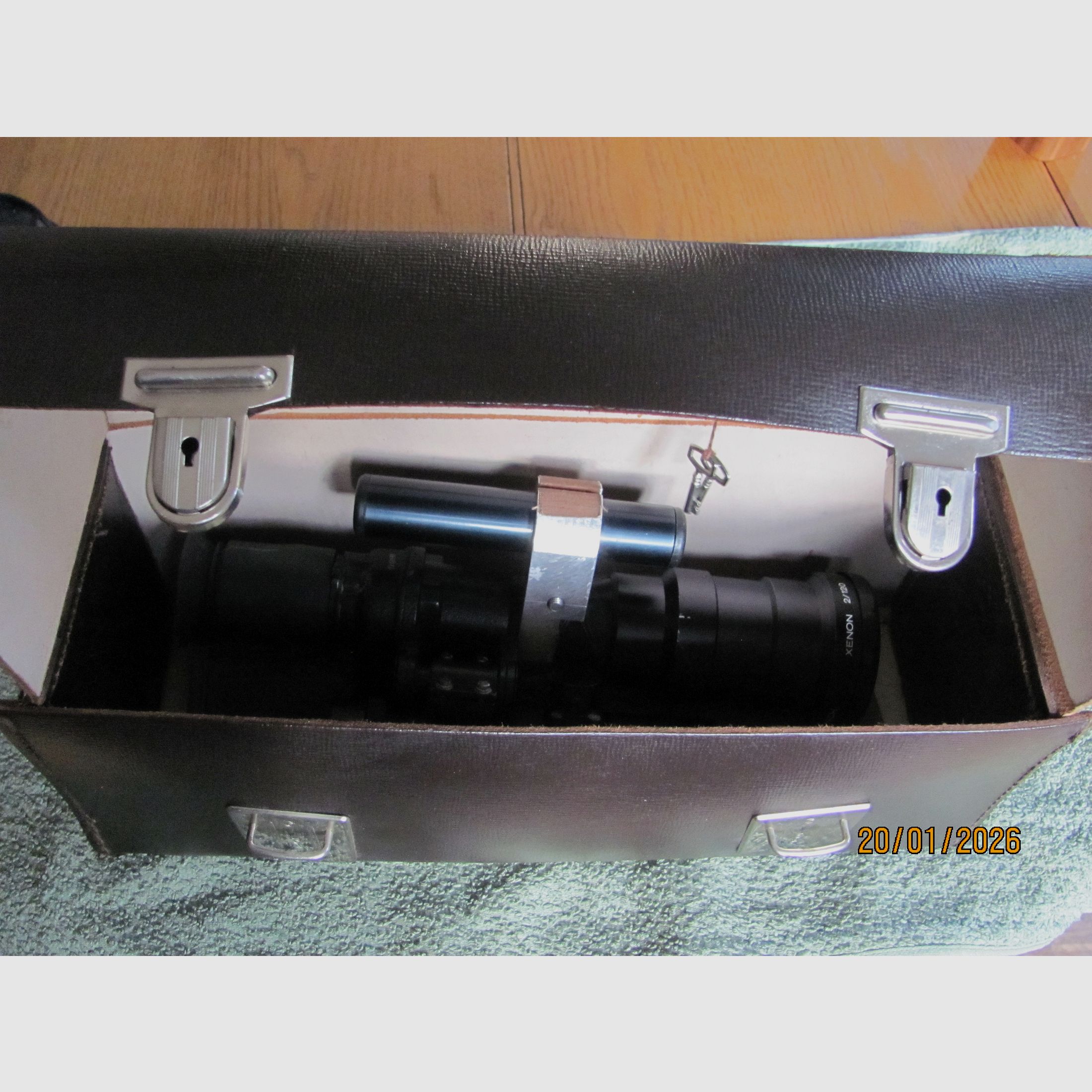 Nachtzicht ZF Schneider Kreuznach Xenon 2/120 met leren koffer - DEFECT voor onderdelen