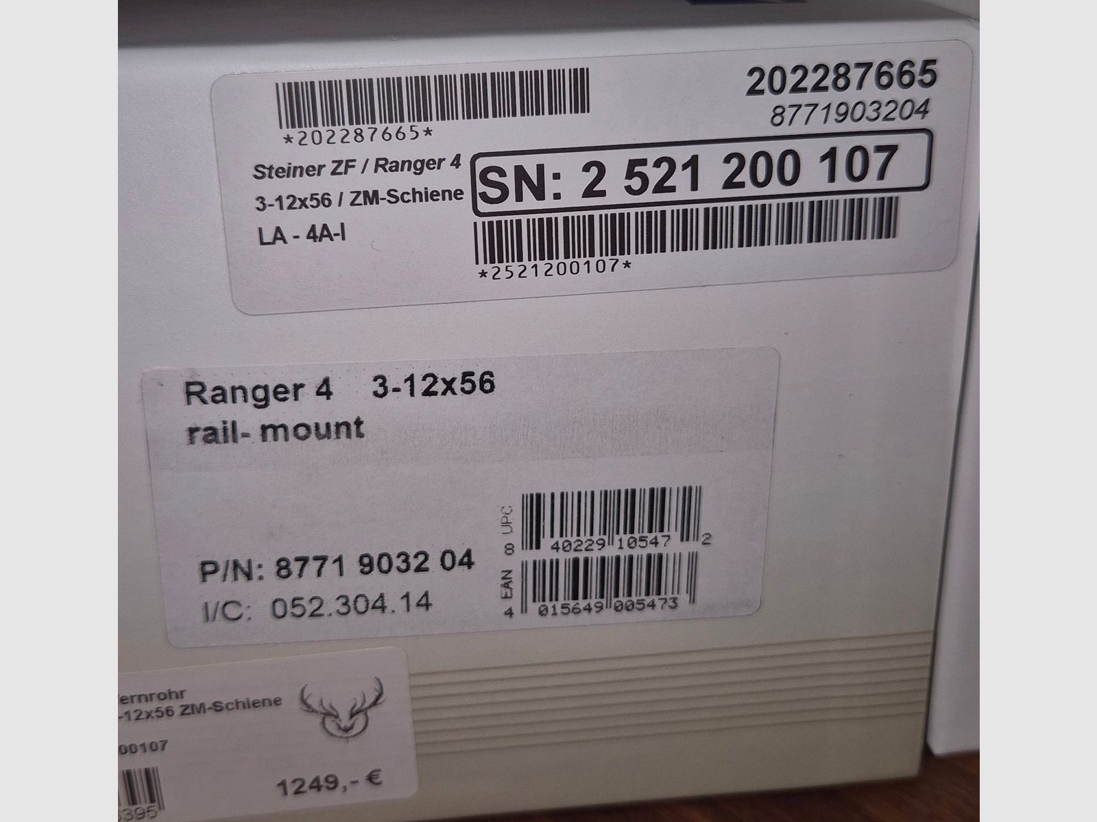 Steiner Ranger 4 - Neu - 3-12x56 Railmount