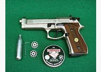 Umarex CO2 Beretta Mod. 92FS, nickel/wood grip panel