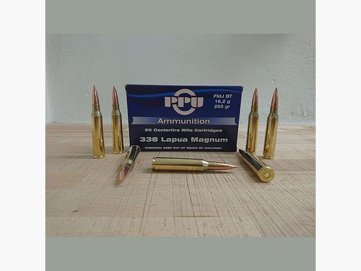 PPU .338 Lapua Magnum FMJ BT 250grs 16,2g