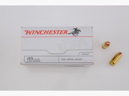 Winchester .45 ACP 230 gr FMJ Target 100 stuks verpakking