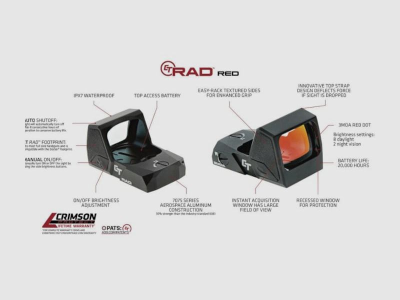 Crimson Trace CT RAD mirino a punto rosso, immagine 4 di 5