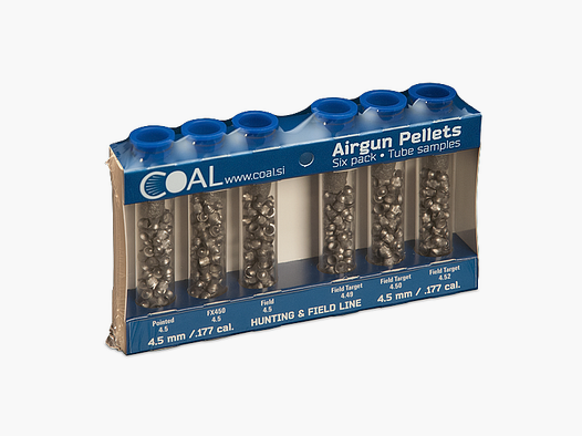 Coal Hunting und Field Line Diabolos günstige 6er Test-Packung Kal.4,5 mm/.177 6 x 40 Stück Teströhrchen
