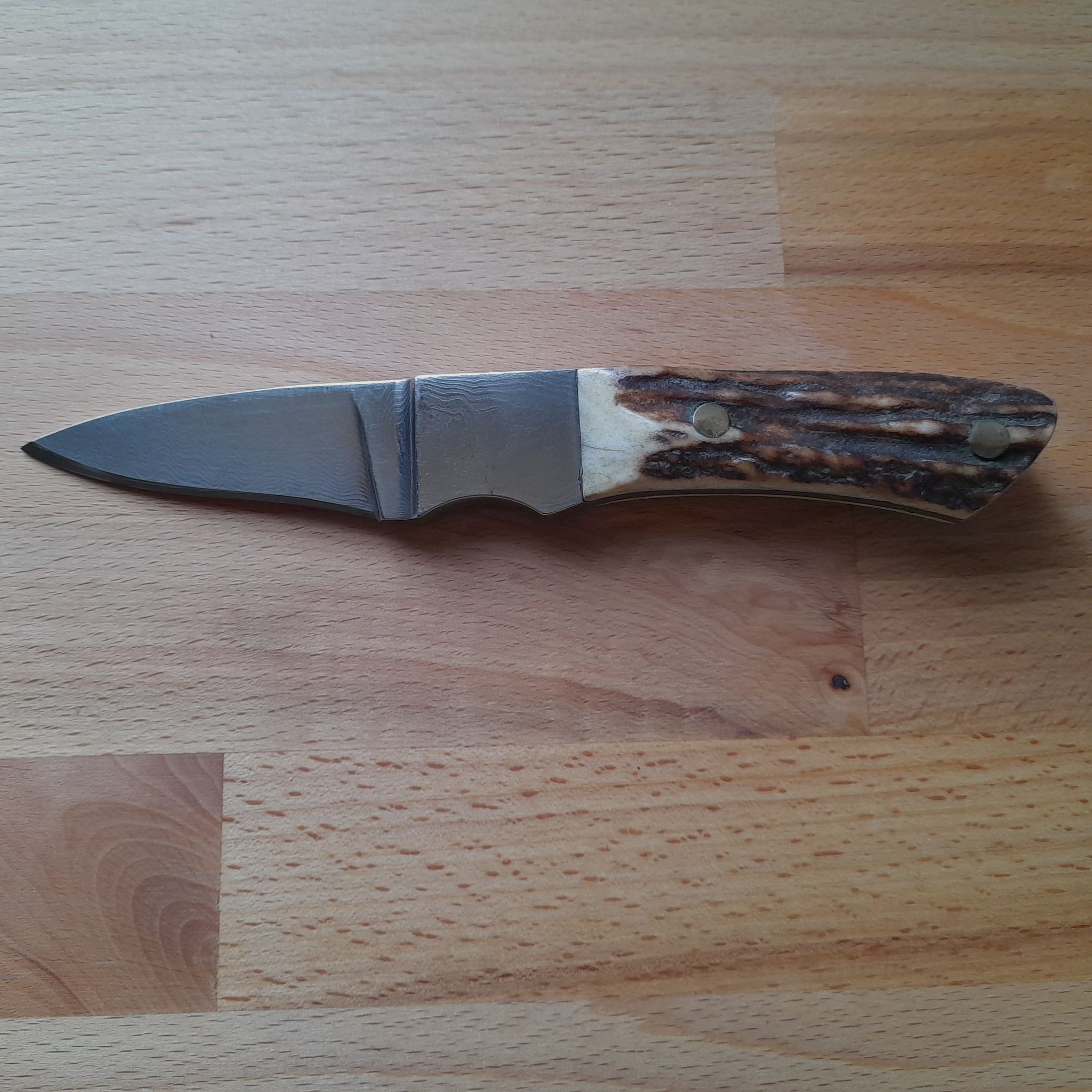 Damast Jagdmesser von Heinz Denig Handgeschmiedet aus der Eisenschmiede in Trippstadt Pfalz