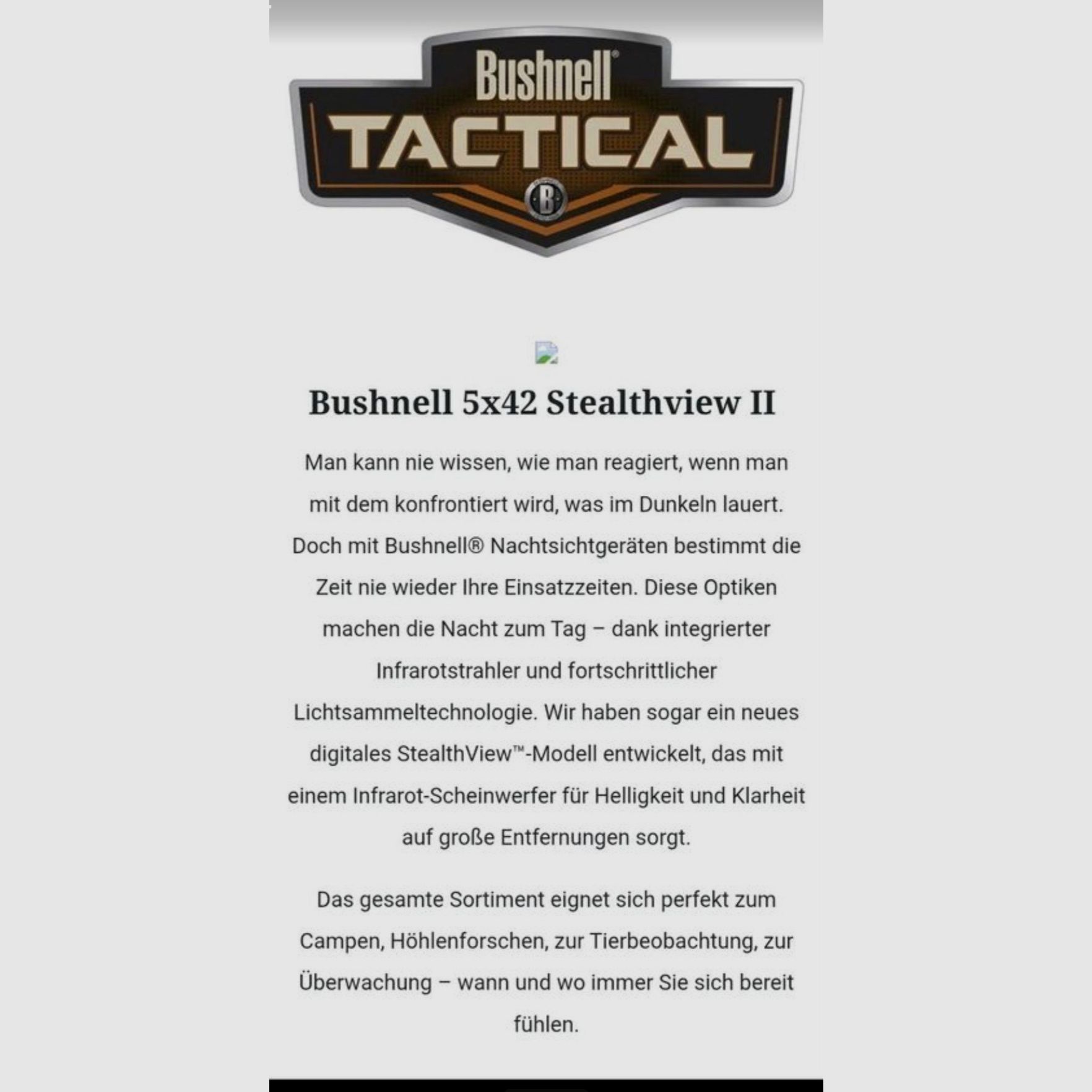 Bushnell Nachtsichtgerät 5x42 Jagd