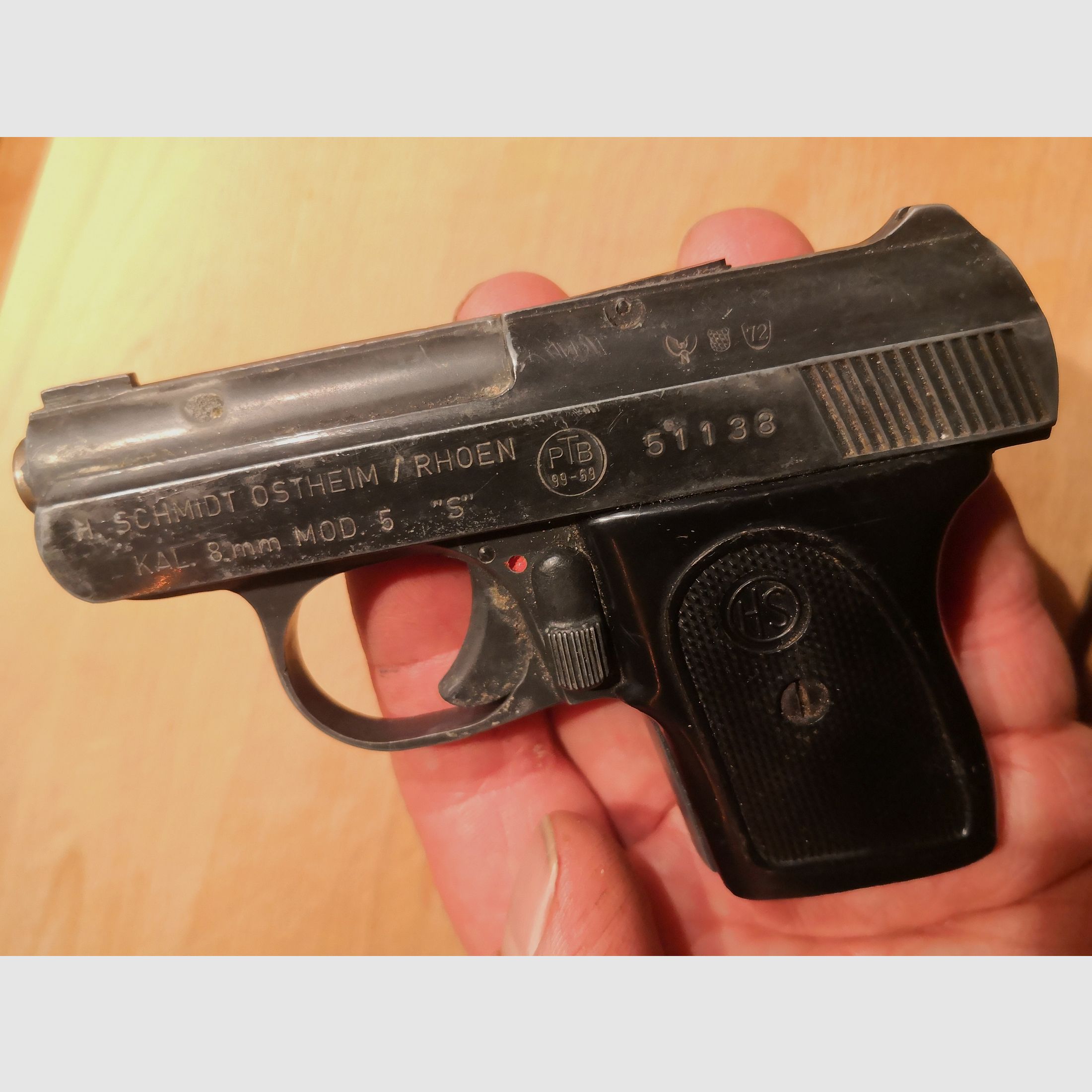 HS Mod.5 "S" 8mm PTB H.SCHMIDT OSTHEIM / RHOEN Taschenpistole