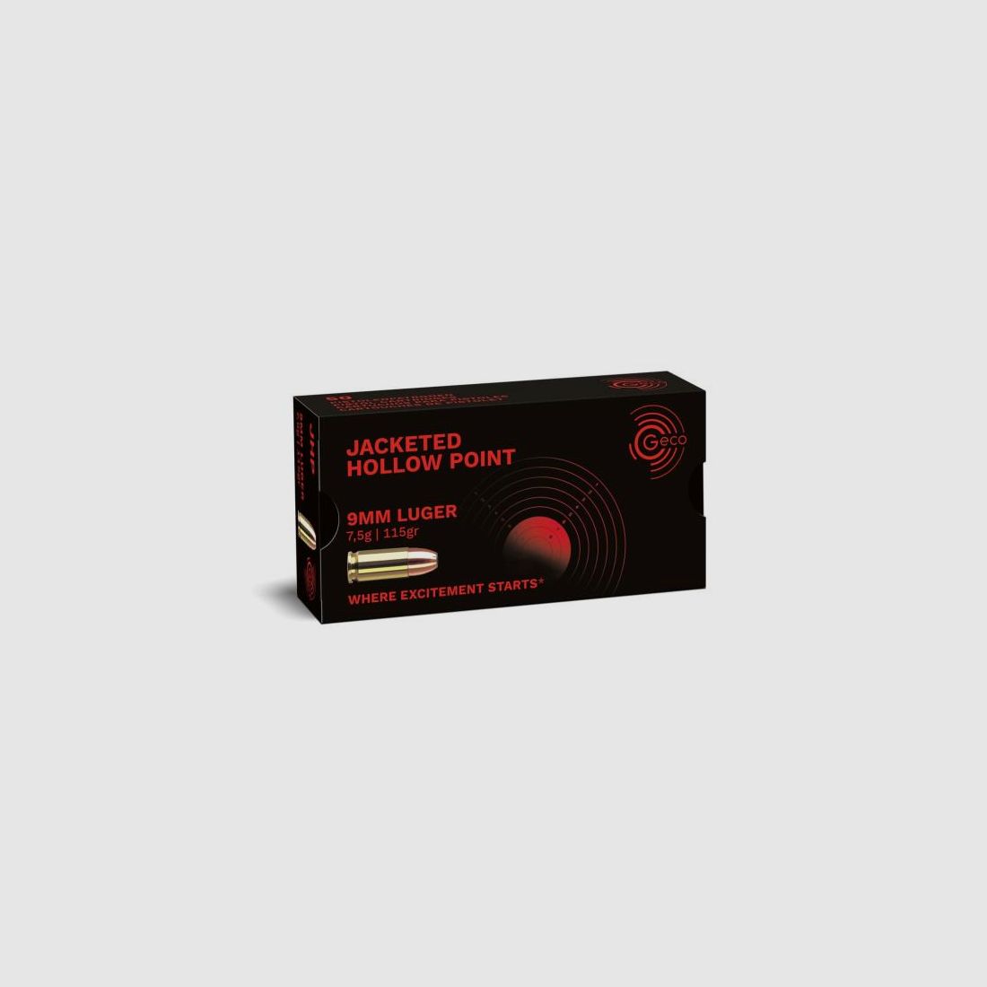 GECO Pistolenmunition 9mmLuger JHP 50 Stk  115grs/7,5g