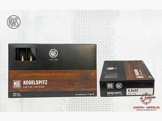 6.5×57 RWS 8.2g 127gr Kegelspitz
