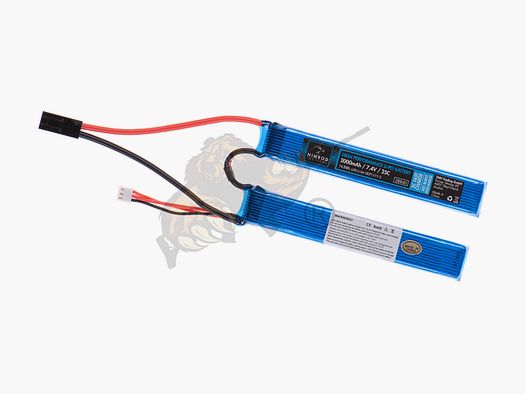 Airsoft LiPo Akku 7.4V 2000mAh 25C Stock Twin Type - Nimrod