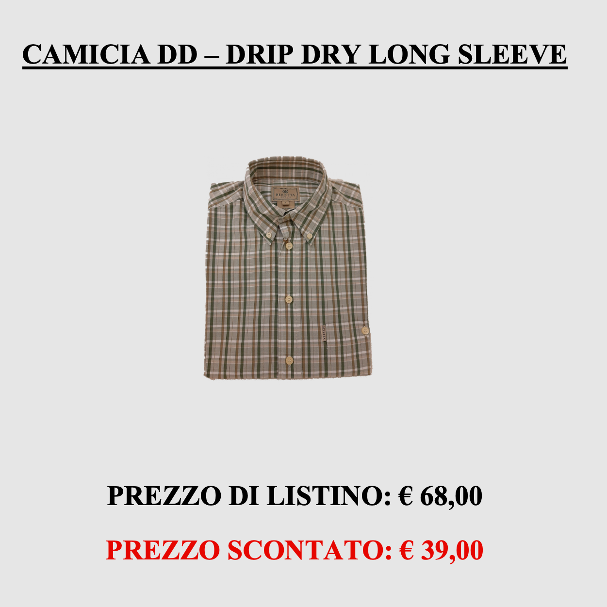 Beretta – Drip Dry Shirt met Lange Mouwen, afbeelding 1 van 2