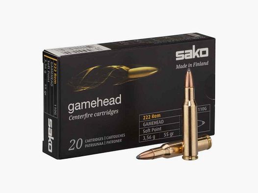 SAKO 222 REM MAG GAMEHEAD 55 GRS / 3,6G 20 STK PACKUNG