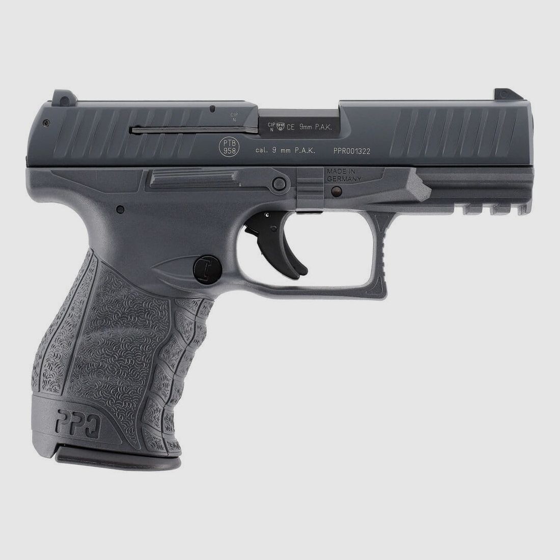 Walther PPQ M2 blank firing pistol 9mm P.A.K. Tungsten Gray