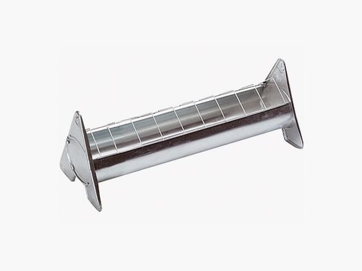 Voederbak van gegalvaniseerd staal met beweegbaar rooster 50 cm voor 6 kippen
