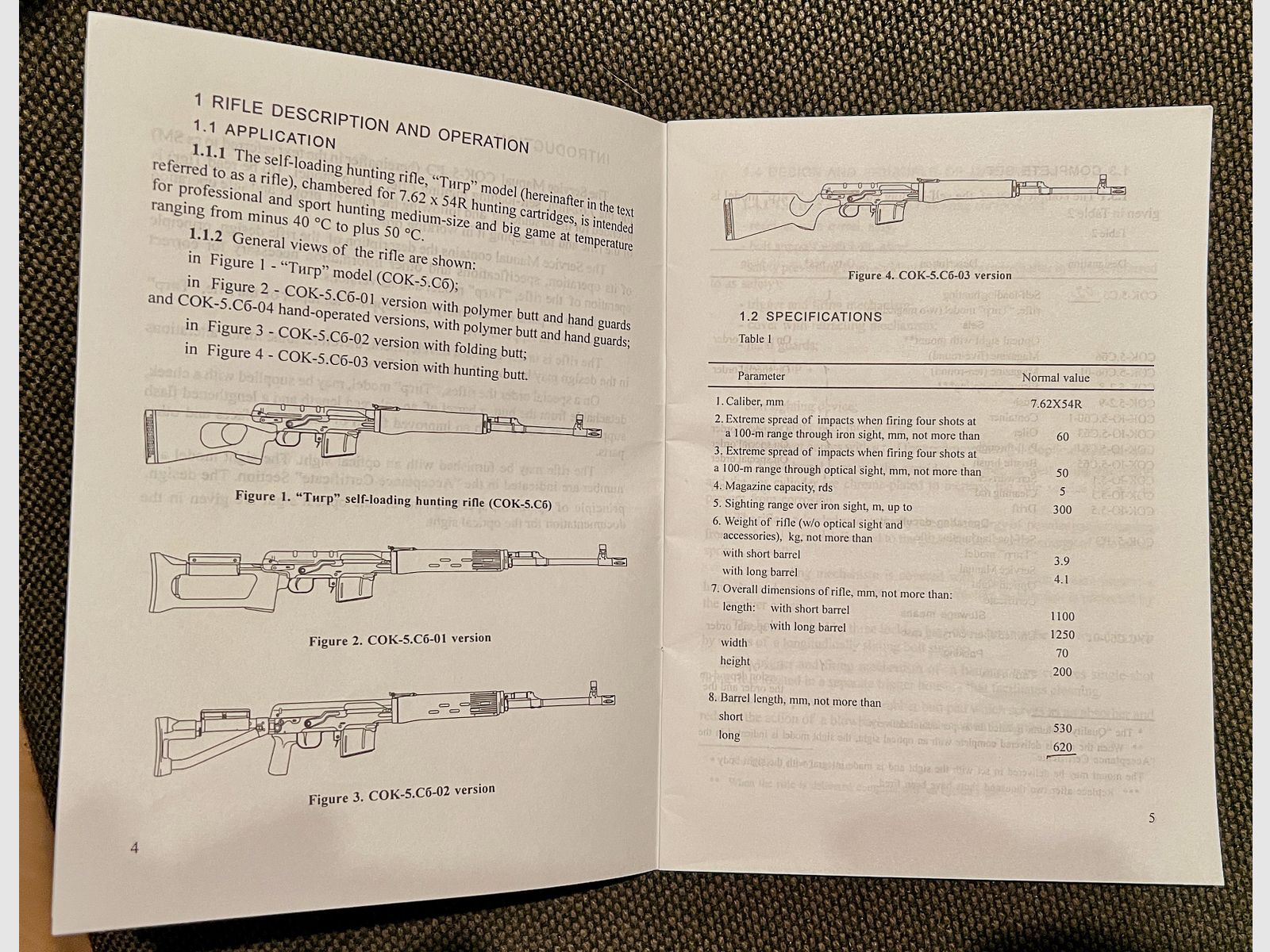 Original Dragunov SVD / Tigr Operating Manual EN – Drawings & Spare Parts List