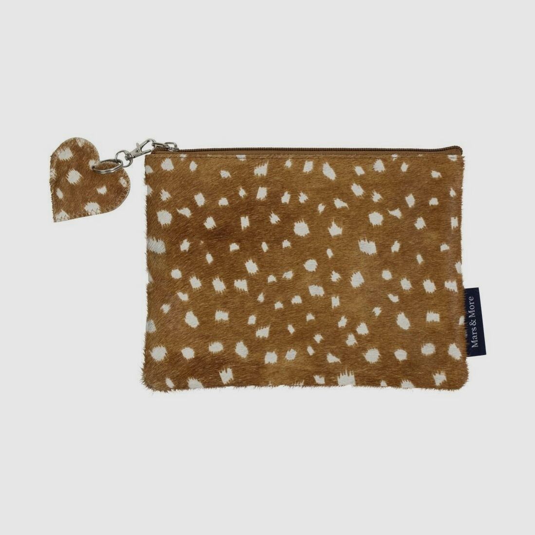 Lovergreen Taschen und Türvorleger und Abtreter Motiv Braune/naturfarbene Ledertasche + Herzchen-Anhänger