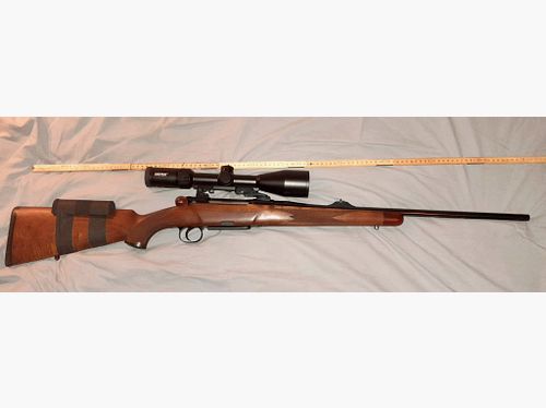 Straight pull repeater, hand tensioner, Heym SR 30, 6.5x55 SE, Noblex scope 2.5-15x56, barrel thread M14x1