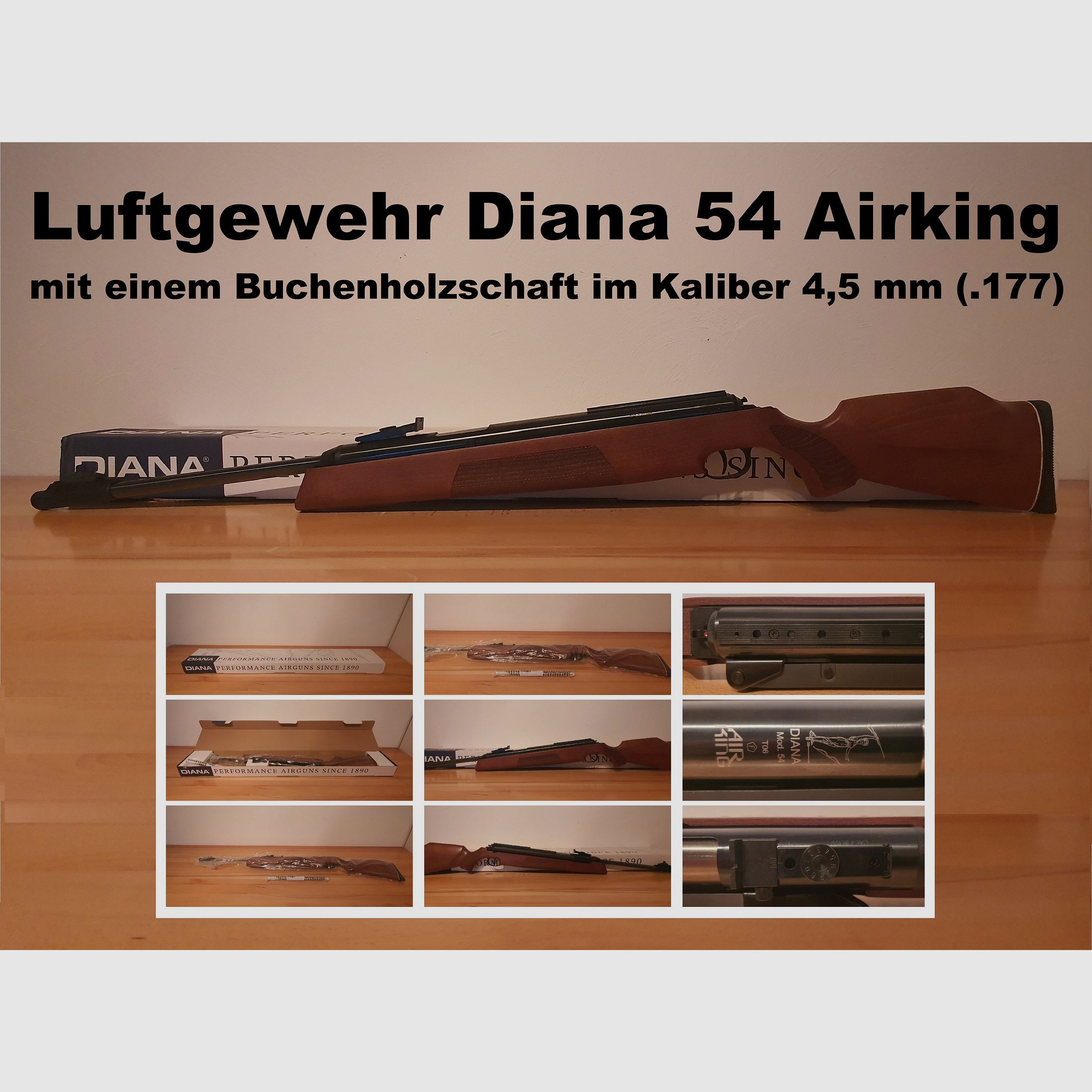 Diana 54 air rifle / Diana54 Airking in caliber 4.5 mm (fixed barrel / side lever)