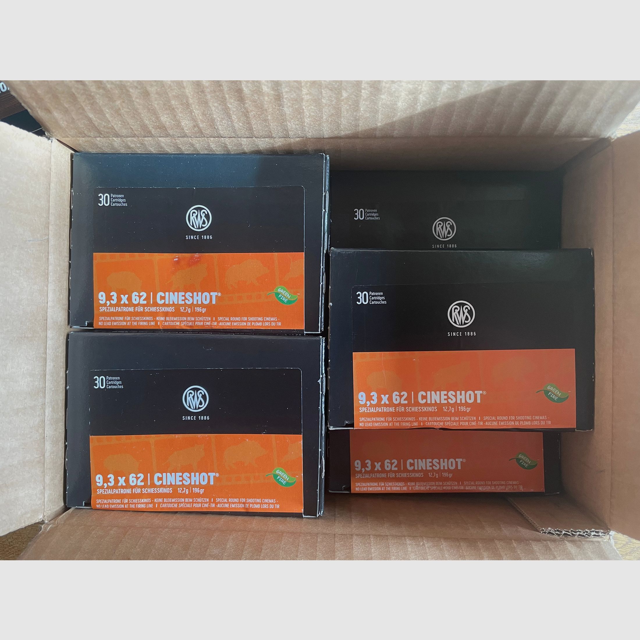 RWS Cineshot 9.3x62 12,7g/195gr Spezialpatrone fürs Schiesskino - 315 Stück