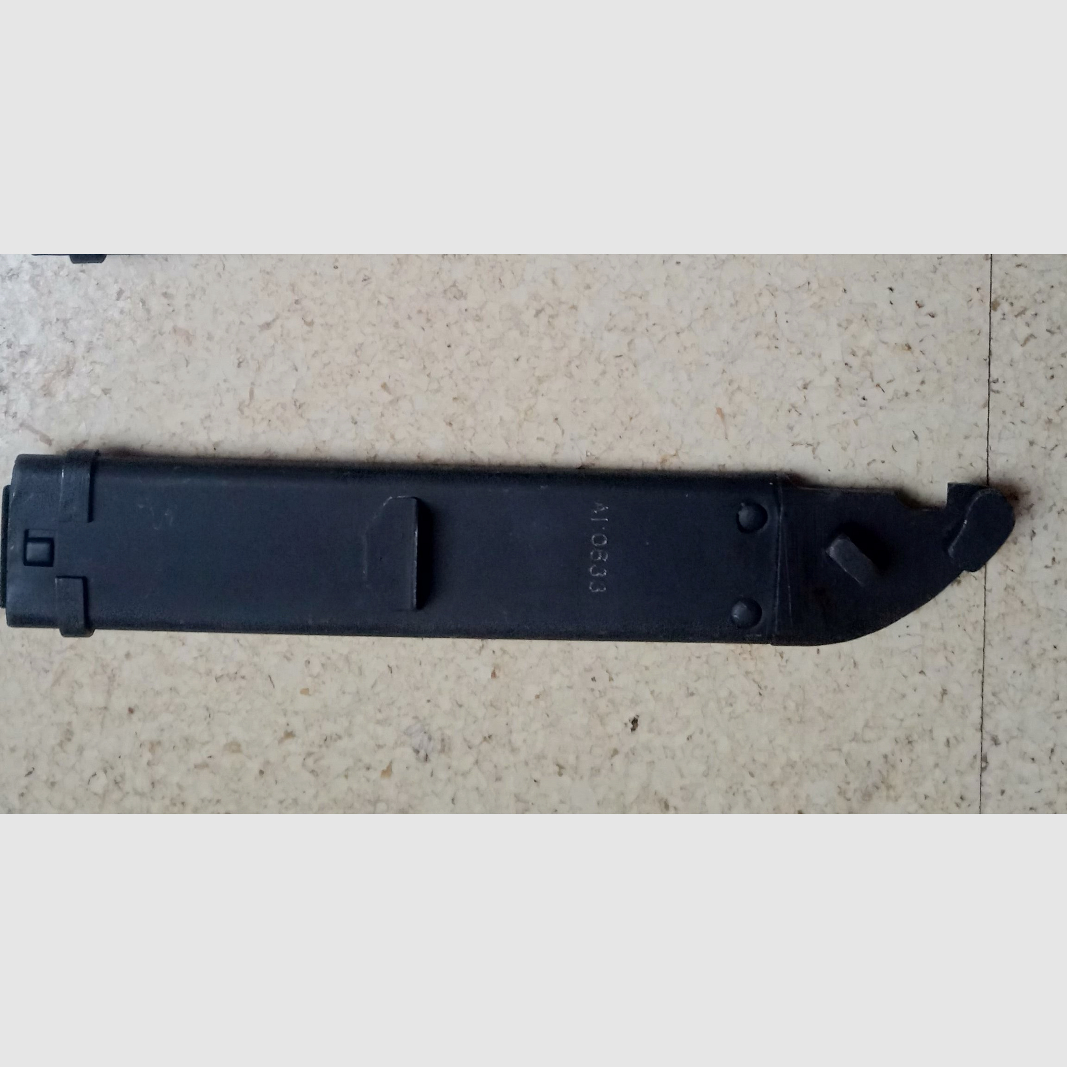 Rumänisches 6h3 (6x3) AK Bajonett komplett inkl. Gummi Isolator und Leder Frosch  // AKM Bakelit Vintage Seitengewehr