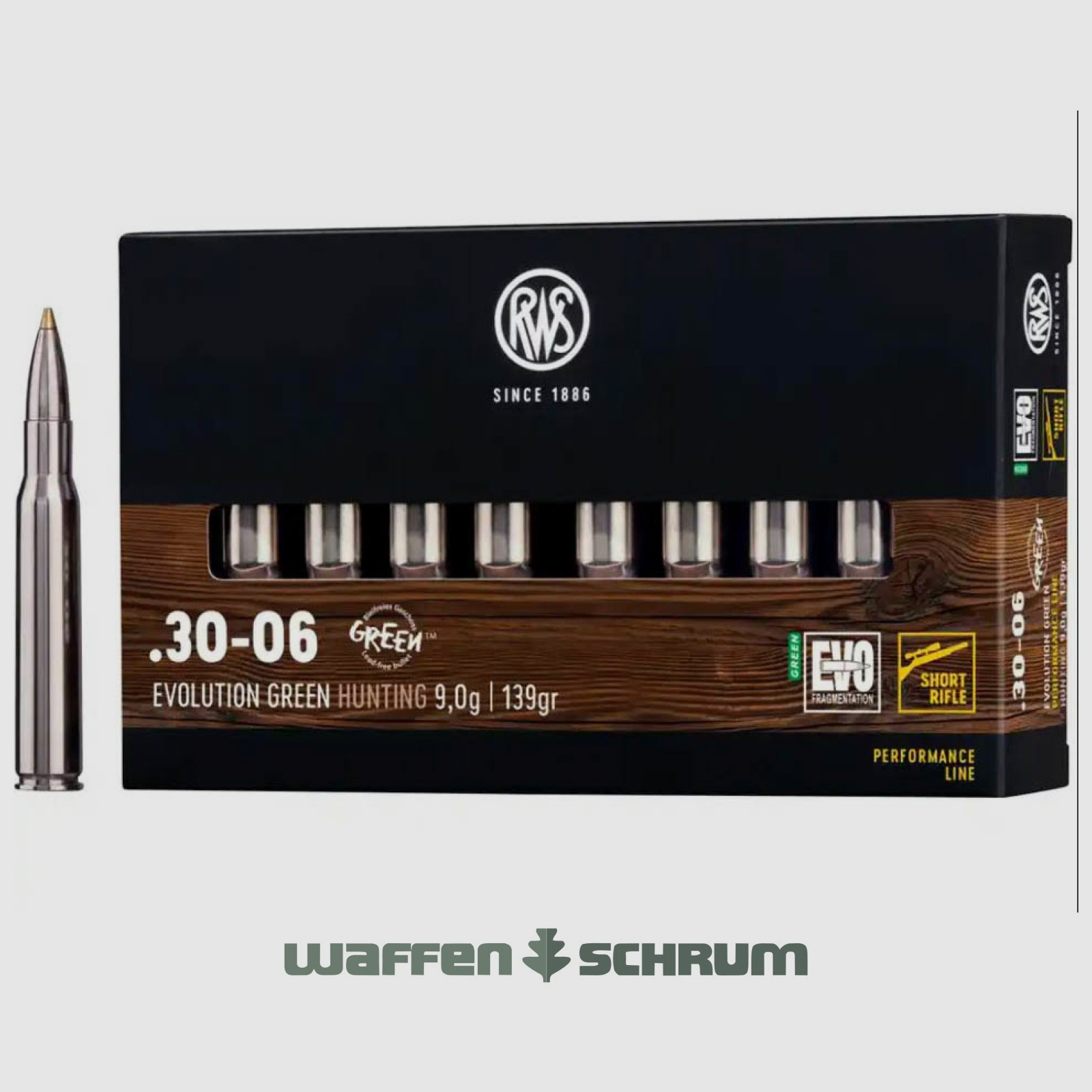 RWS Evo Green 9,0g - 139gr .30-06Spring Short Rifle