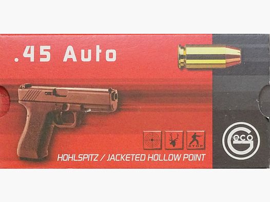 Geco .45Auto JHP 230grs - 50 coups