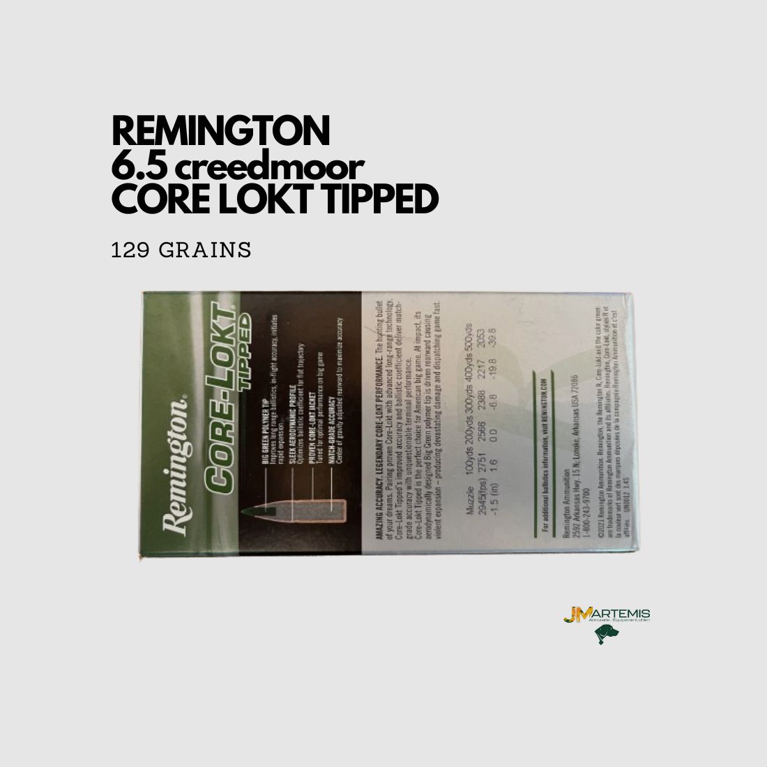 Patroon REMINGTON 6.5 CREEDMOOR CORE LOKT TIPPED 129GR, afbeelding 3 van 4