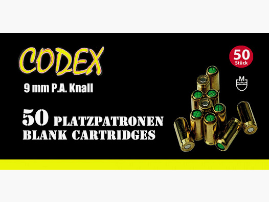 CODEX PLATZPATRONEN FÜR SRS-PISTOLEN - 9MM P.A.K. - 50 PATRONEN