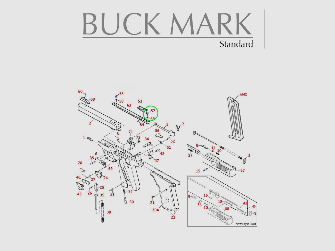 Browning Buck Mark Sight Base Screw Rear #57