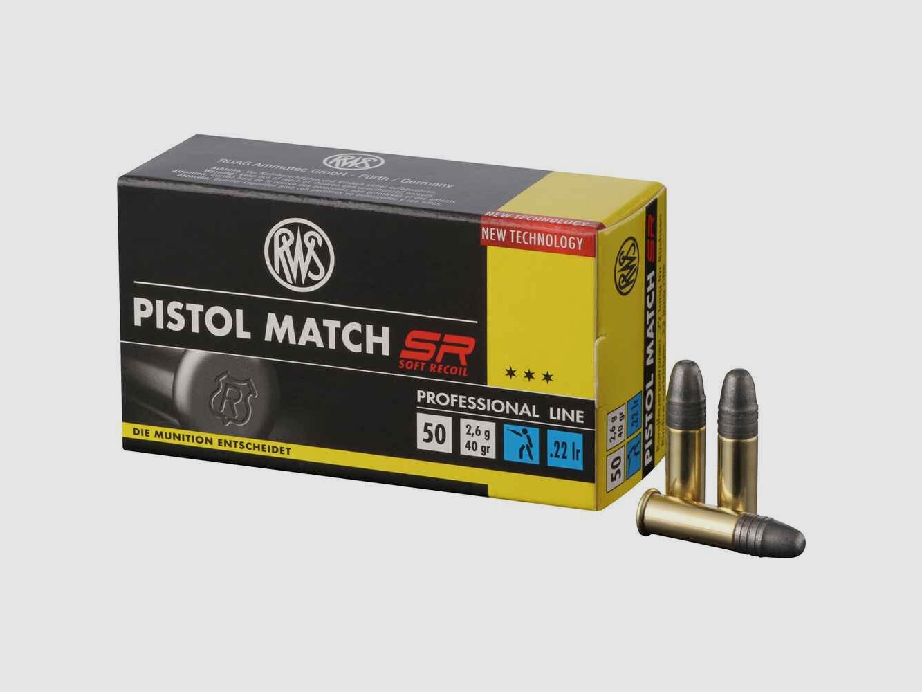.22 lfB. Pistol Match SR 2,6g/40grs. RWS