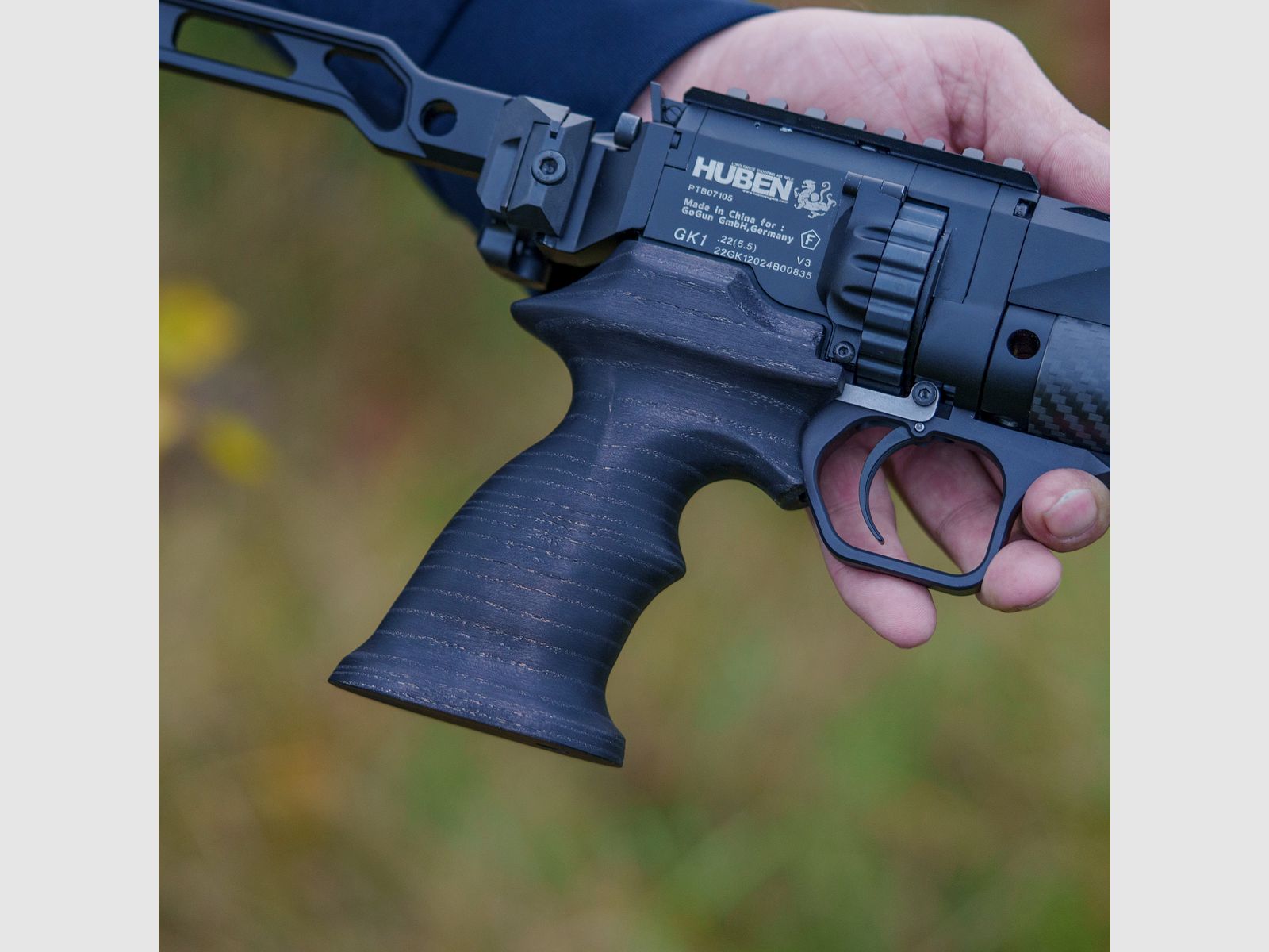 Grip for Huben GK1 | High-quality wood ash | handmade | Black