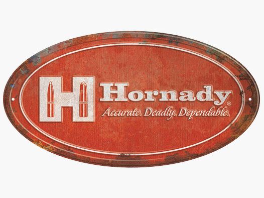 Hornady Oval Rustic Blechschild Vintage Aluminium