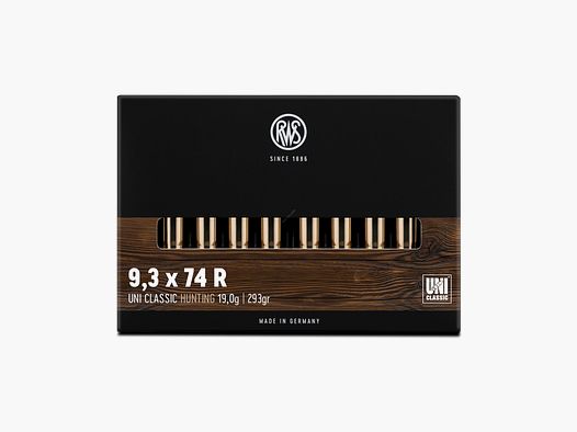 RWS Büchsenmunition Kal. 9,3x74 R UNI CLASSIC 19 g 293 gr