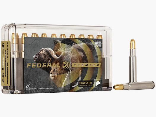 Federal Premium Safari Trophy Bonded Sledgehammer Solid .416 Rigby 400GR bonded FN 20 cartridges