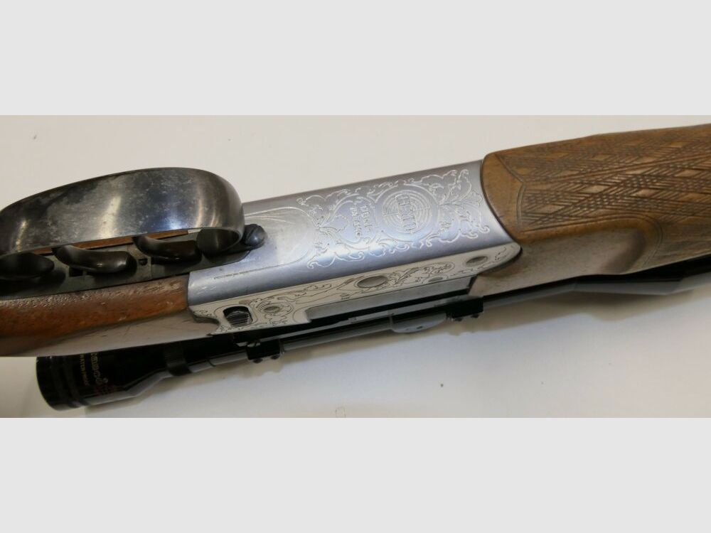 Heym Gebrauchtwaffe Bockbüchsflinte Heym Mod22 SE im Kal.7x57R u. 16/70 Inkl. ZF Zielfernrohr Tasco Optic