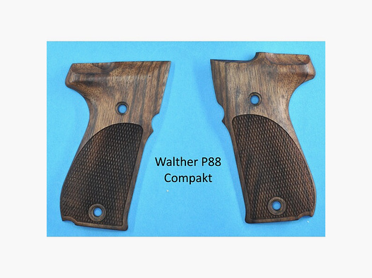 Nussbaum-Griffschalen für Pistole Walther P88 Compakt mit Fischhaut