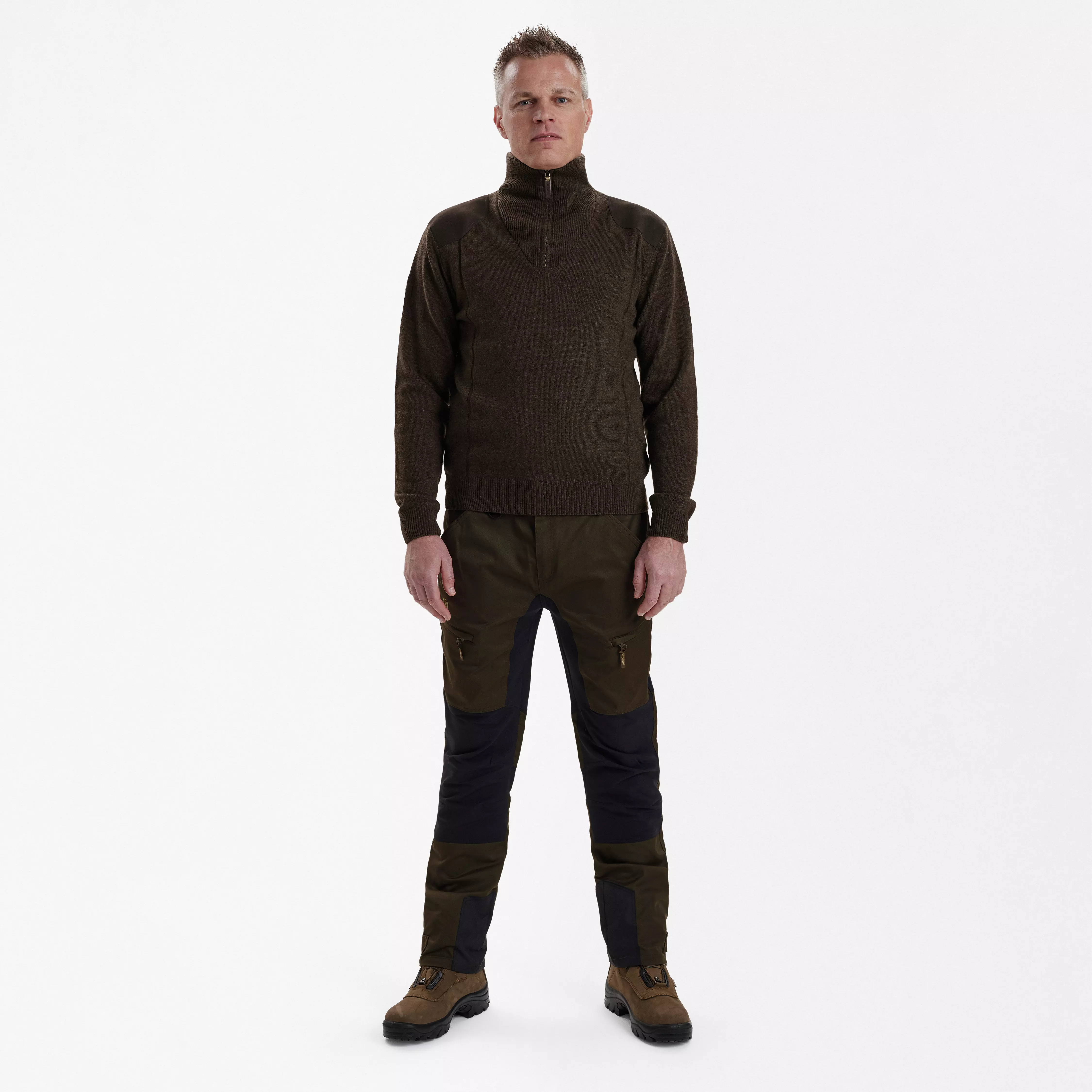Sheffield pull en maille avec fermeture éclair - Dark Elm, image 3 sur 5