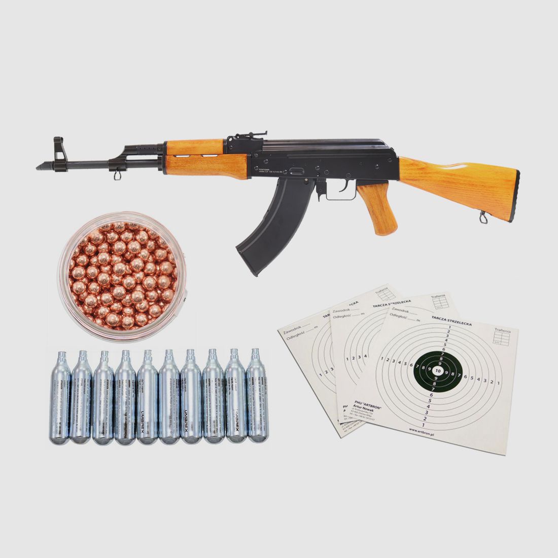 Wiatrówka karabinek Borner AK47 drewno kal. 4.5 mm BB