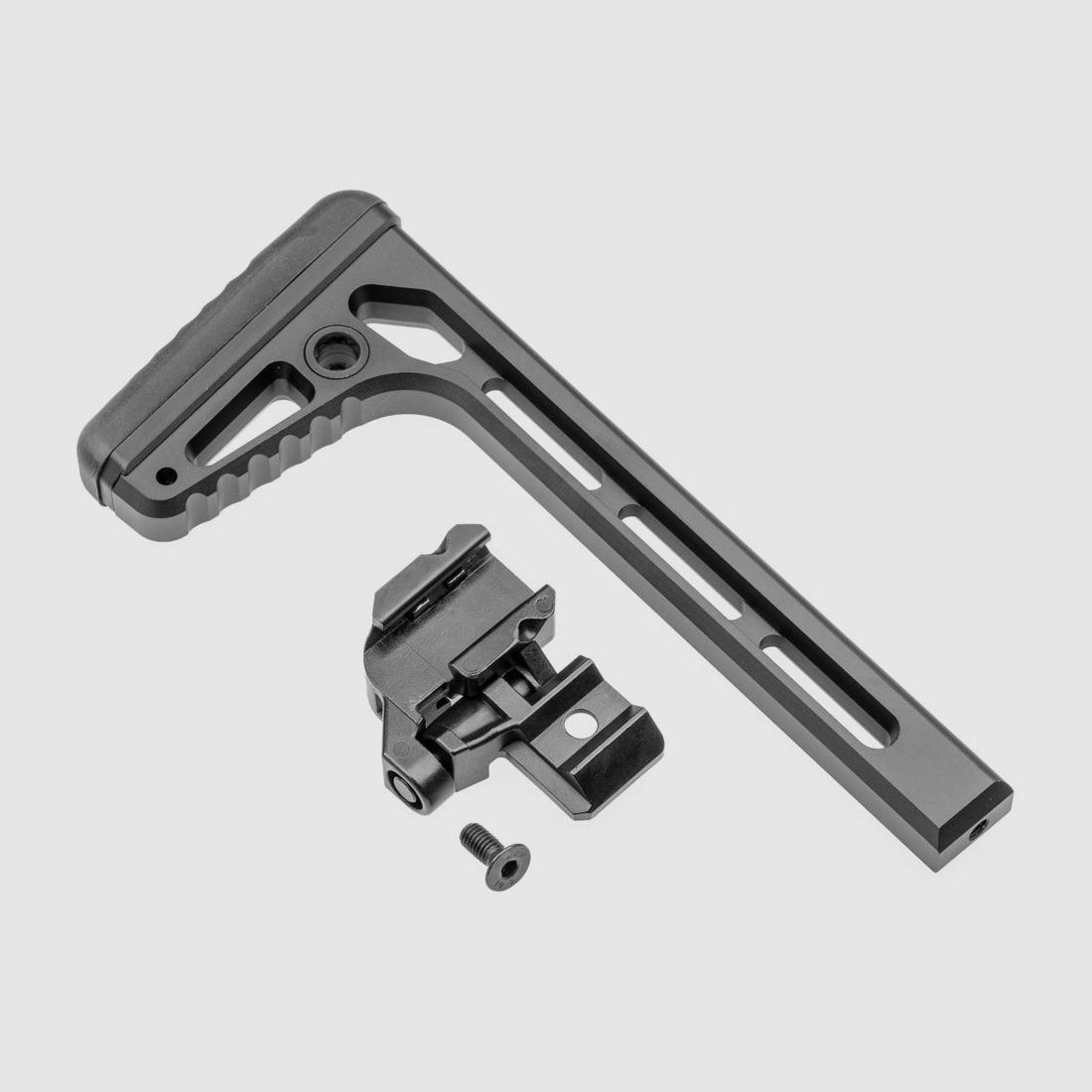 Schoudersteun | Huben GK1 Cal.22 & Cal.25 | Klapstock | CNC Aluminium | Zwart geanodiseerd, afbeelding 1 van 6