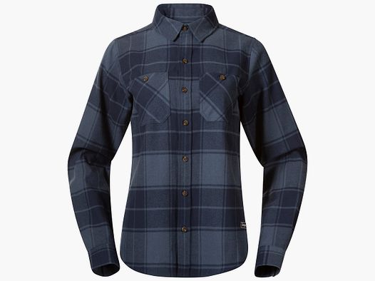 Bergans Nordmarka Flannel Shirt Women Granite Blue/Navy Blue Check L