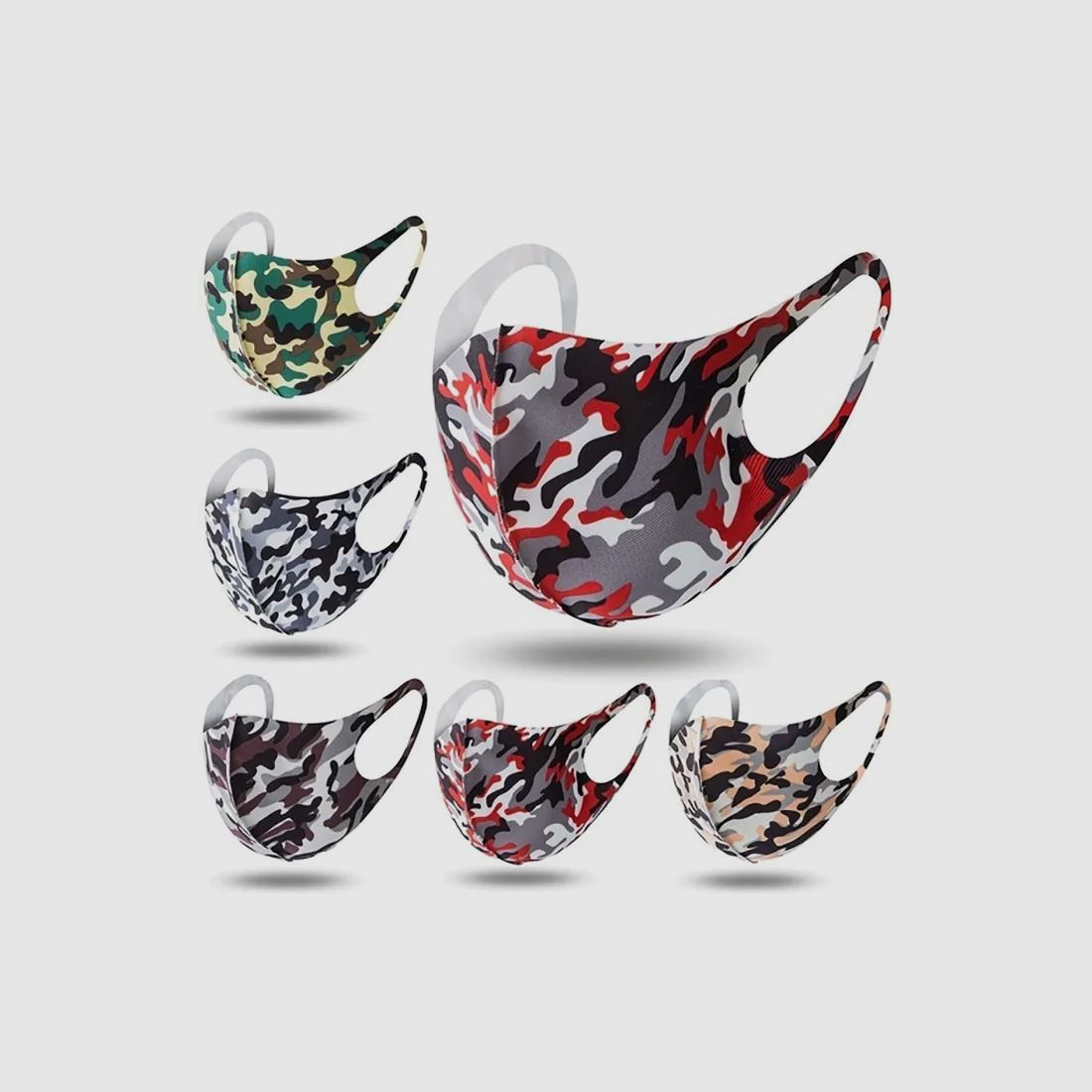 Mouth-nose covering / community mask - camouflage purple-gray - for her and him