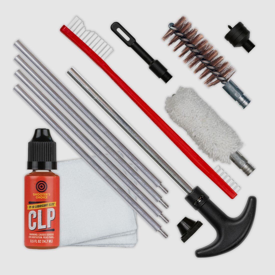 Shooter's Choice 12 Gauge Gun Cleaning Kit incl. FP-10 CLP + Adapter 8-32→5/16-27 (SHF-SRK-12)