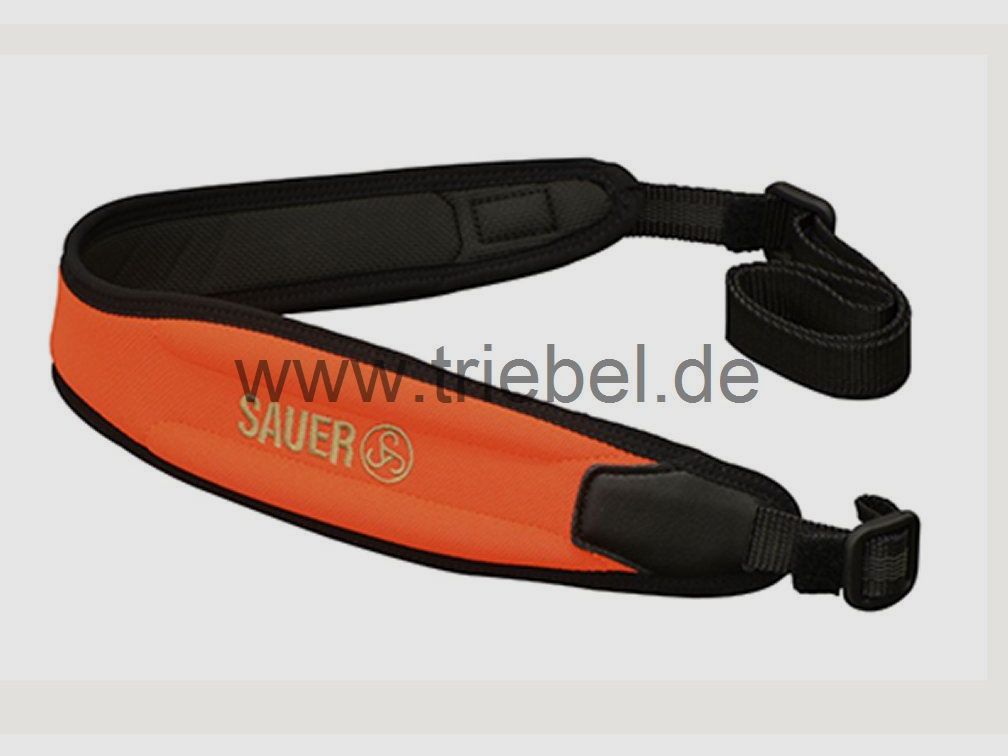 SAUER bretelle large pour fusil : ErgoRest orange avec broderie SAUER
