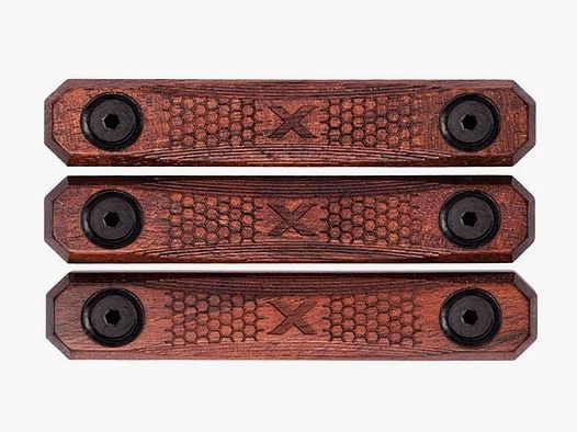 WOOX M-LOK Wood Rail Cover Gen2 CHECKERED 3-piece SET, 2 Slots (2 M-LOK Long Holes)