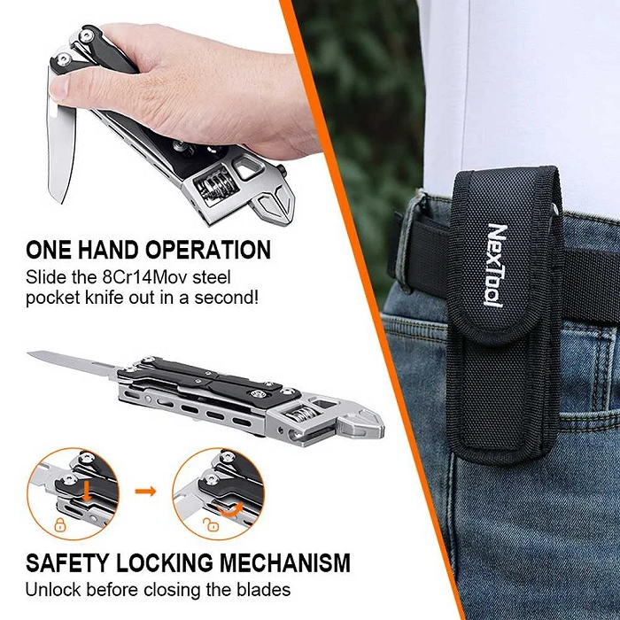 Multitool NexTool W4 11w1 z kluczem nastawnym typu francuz, zdjęcie 17 z 42