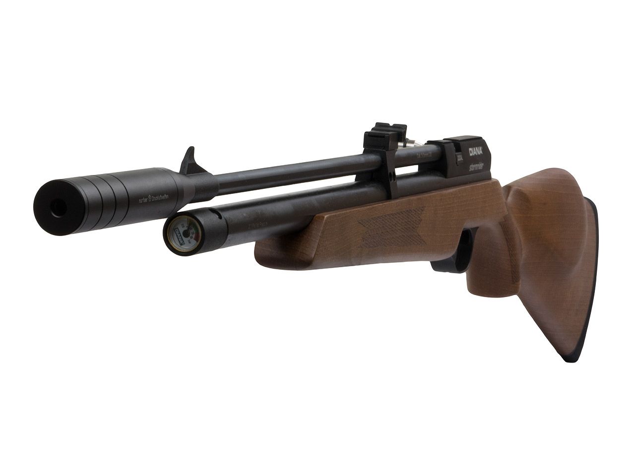 B-Ware Pressluftgewehr Diana Stormrider Holzschaft mit Regulator 7 Schuss Magazin SchalldĂ¤mpfer Kaliber 5,5 mm (P18)