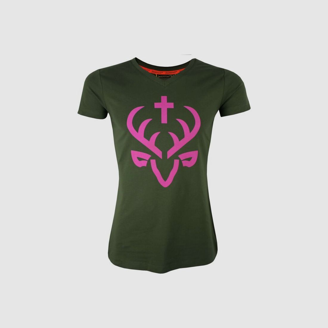 Jagdstolz Damen T-Shirt Girlie Big Logo Pink