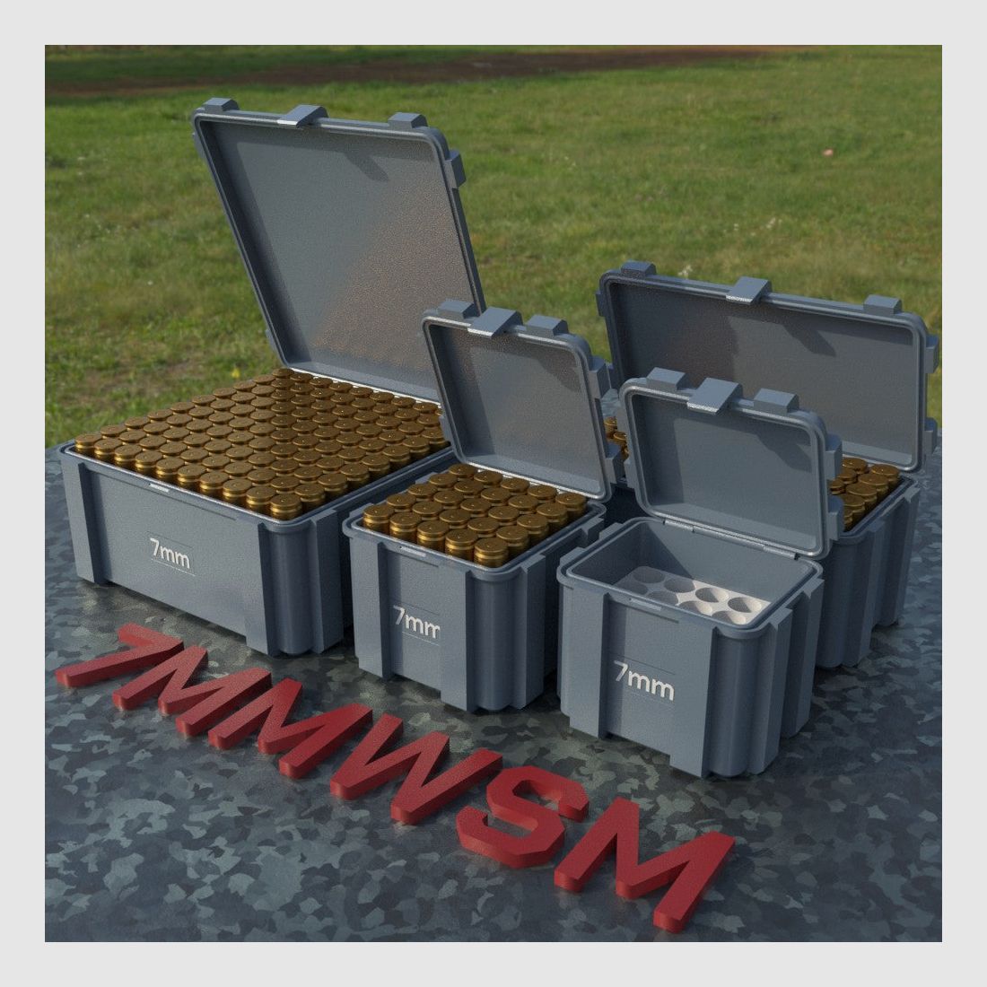 Filamelt Munitionsbox / Ammo Box 7mm WSM – Patronenbox ‘Klappdeckel’ – 20 / 25 / 50 / 100 Runden