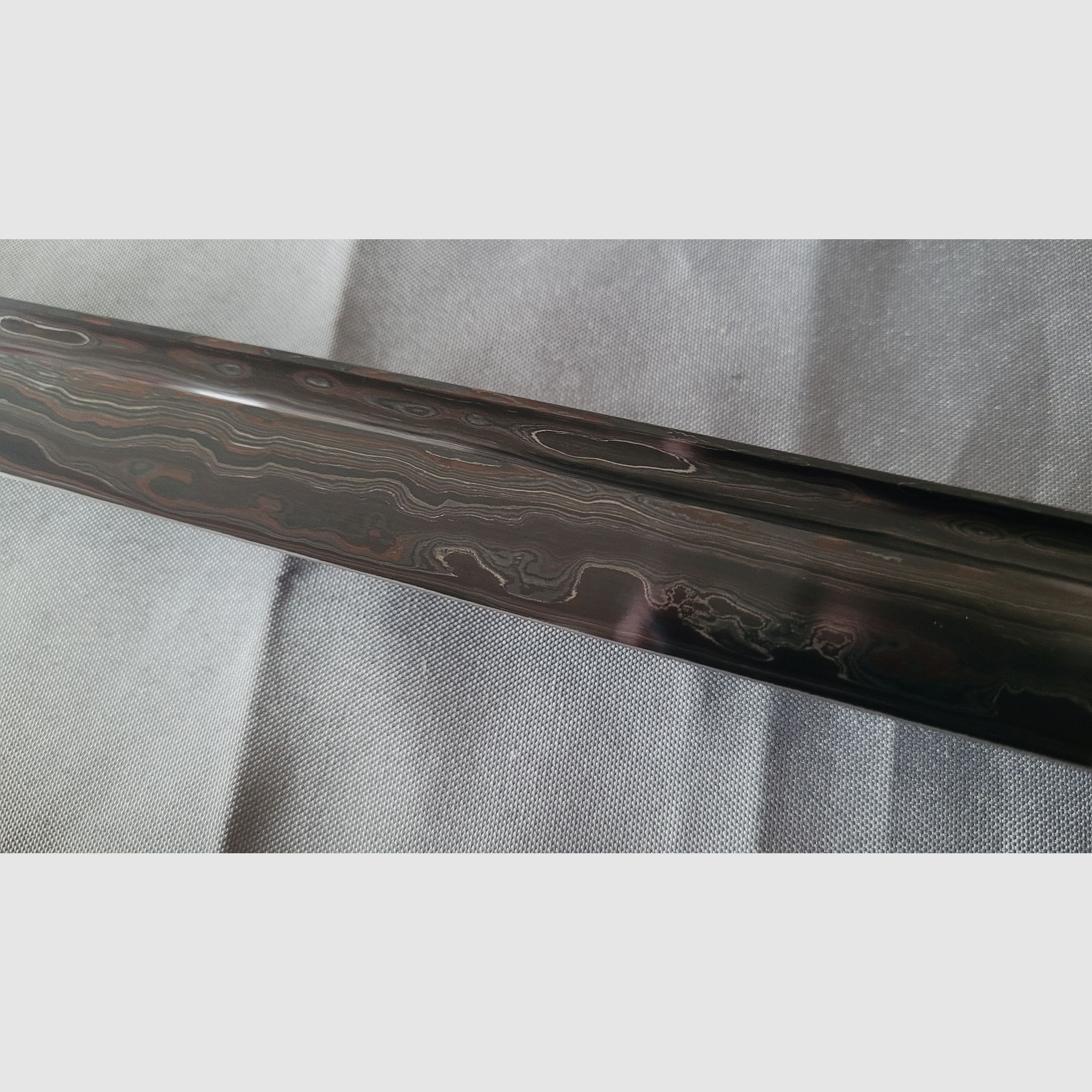 Ninjato Katana Schwert Schwarz Roter Damast wie Neu