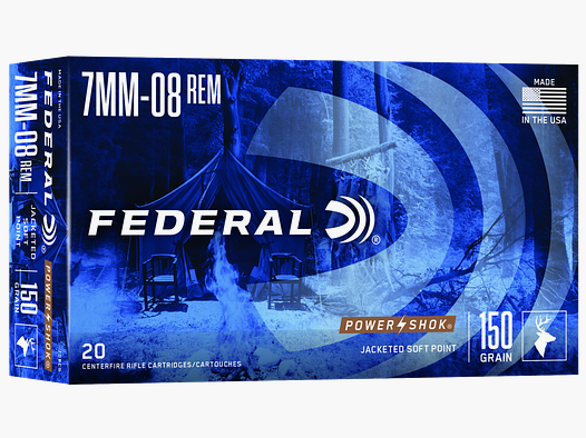Federal Rifle Ammunition 7 mm - 08 Rem. 9.7g Jacketed Soft Point Power Shok