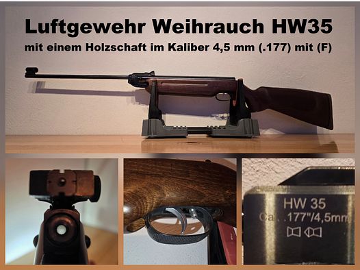 Luftgewehr Weihrauch HW 35 mit offener Visierung im Kaliber 4,5 mm